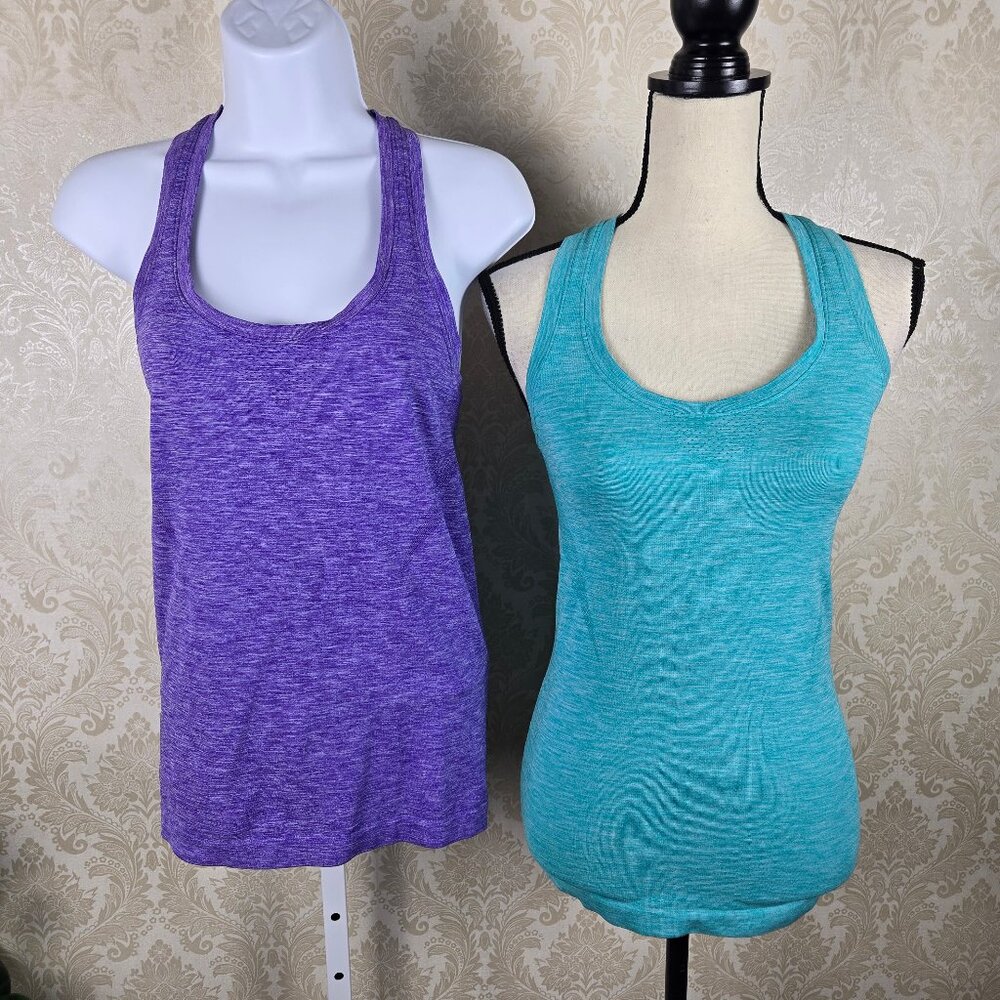 VSX Sport Bundle of Two Racerback Tank Tops Size Small Purple Green/Blue